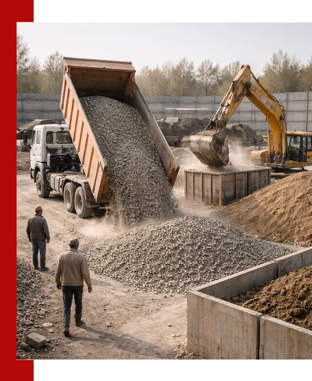 Доставка нерудных материалов с погрузкой и разгрузкой в клине