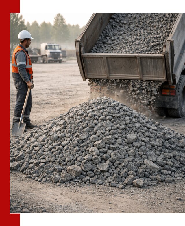 Гранитный щебень фракции 100–201 для строительства в клине