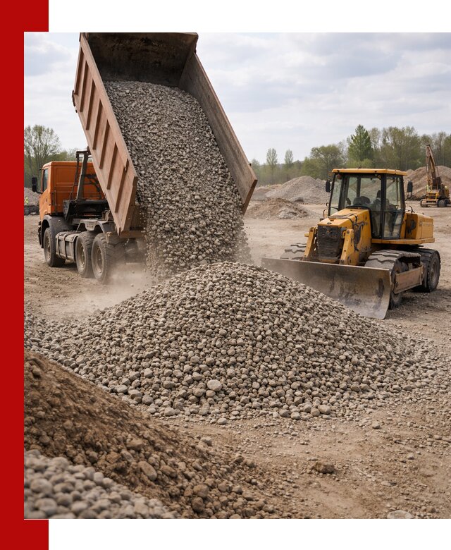 Доставка гравийного щебня фракции 40-70 в клине