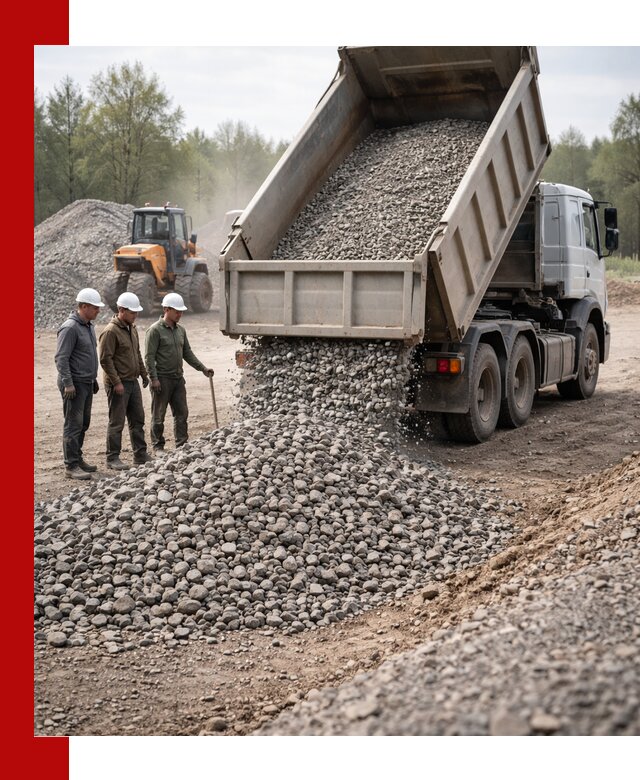 Доставка гравийного щебня фракции 70-120 в клине