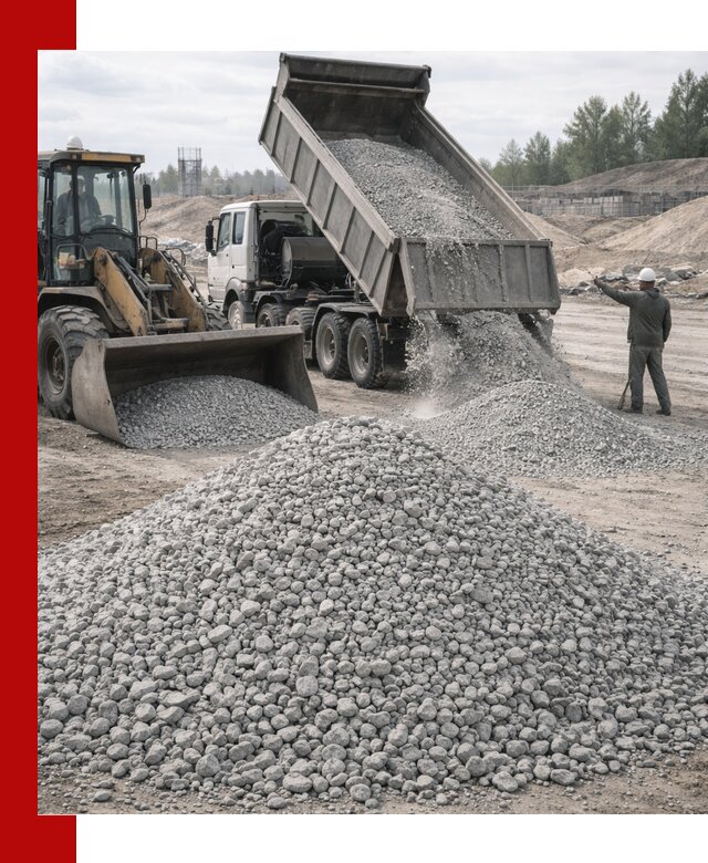Доставка известнякового щебня фр. 5–20 в клине