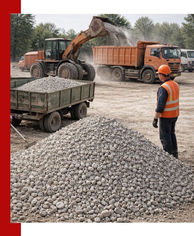 Доставка известнякового щебня фракция 20–40 в клине