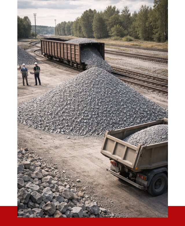 Железнодорожный щебень 20-60 в клине от 1742 р. | ПРОНЕРУДКли