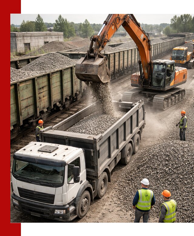 Железнодорожный щебень фракция 25–60 для поставок в клине