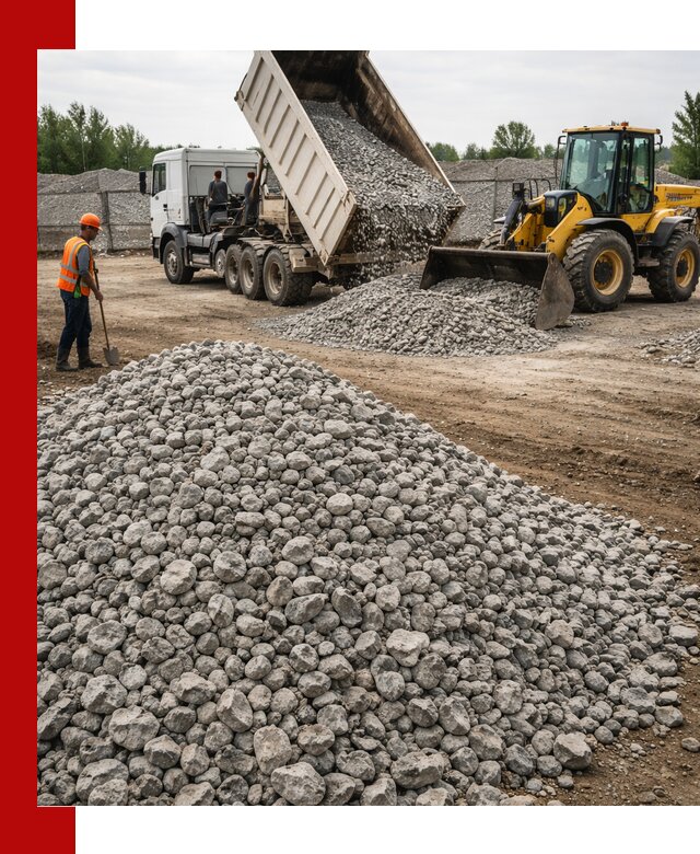 Доставка бетонного щебня фракции 40-70 в клине