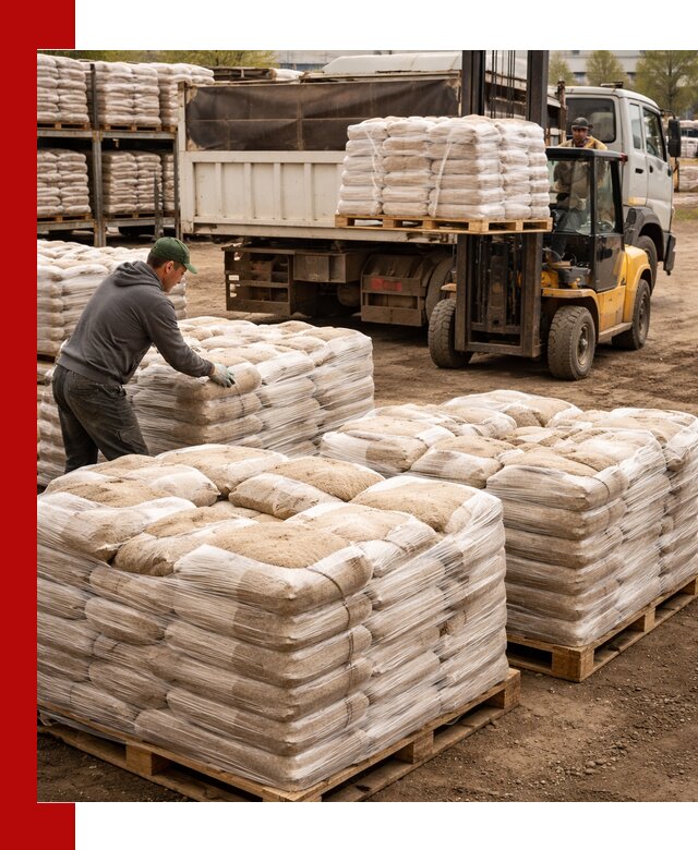 Карьерный песок в мешках с доставкой в клине