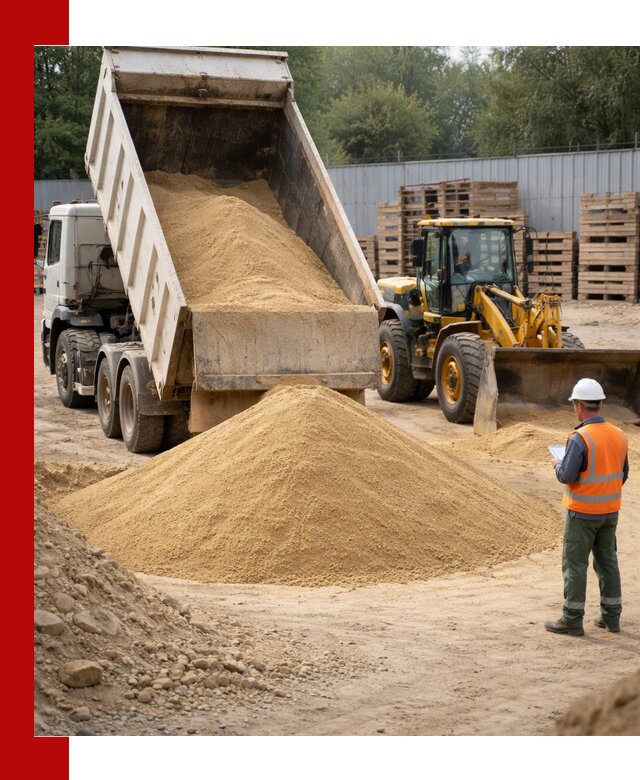 Доставка карьерного мелкозернистого песка в клине
