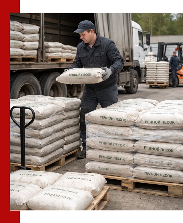 Речной песок в мешках с доставкой в клине