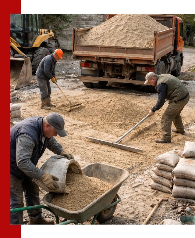 Поставка песка для стяжки в клине с быстрой доставкой
