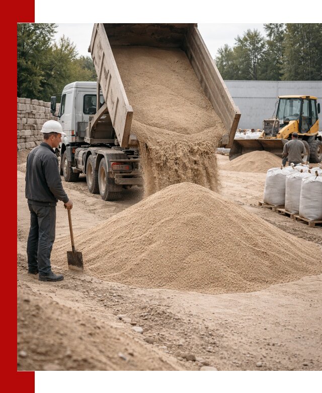 Кварцевый песок фракция 0–3 мм с доставкой в клине