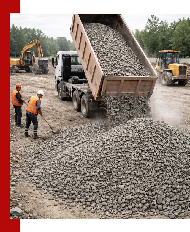 Доставка гравия фракции 40-70 в клине оптом и в розницу