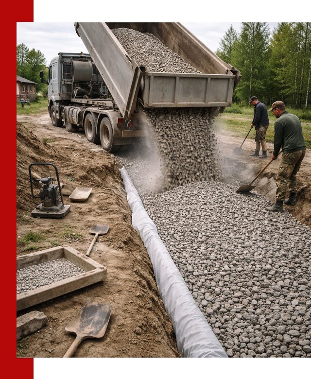 Гравий для дренажа с доставкой в клине качественный и недорогой