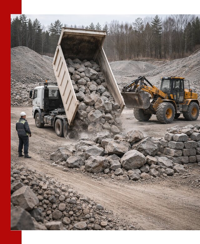 Доставка и продажа бутового гранитного камня в клине