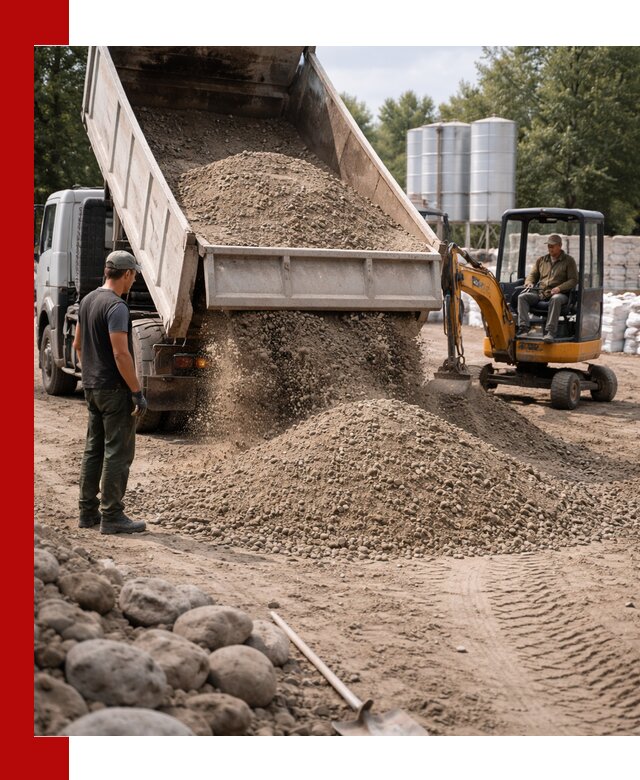 Доставка ПГС С3 в клине самосвалами и миксерами