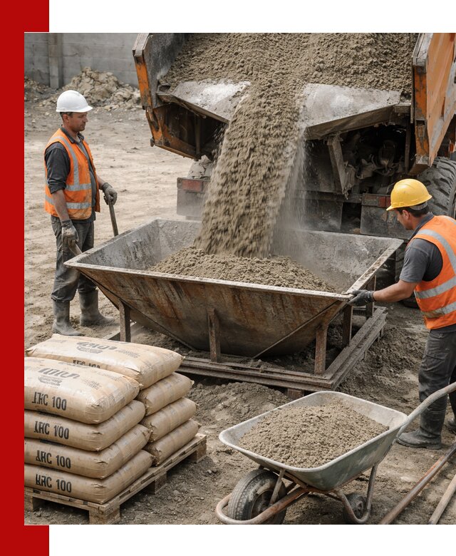 Доставка цементно-песчаной смеси М100 в клине