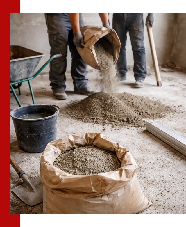 Доставка сухой смеси для стяжки в клине