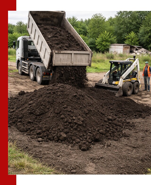 Поставка плодородной земли с доставкой самосвалом в клине