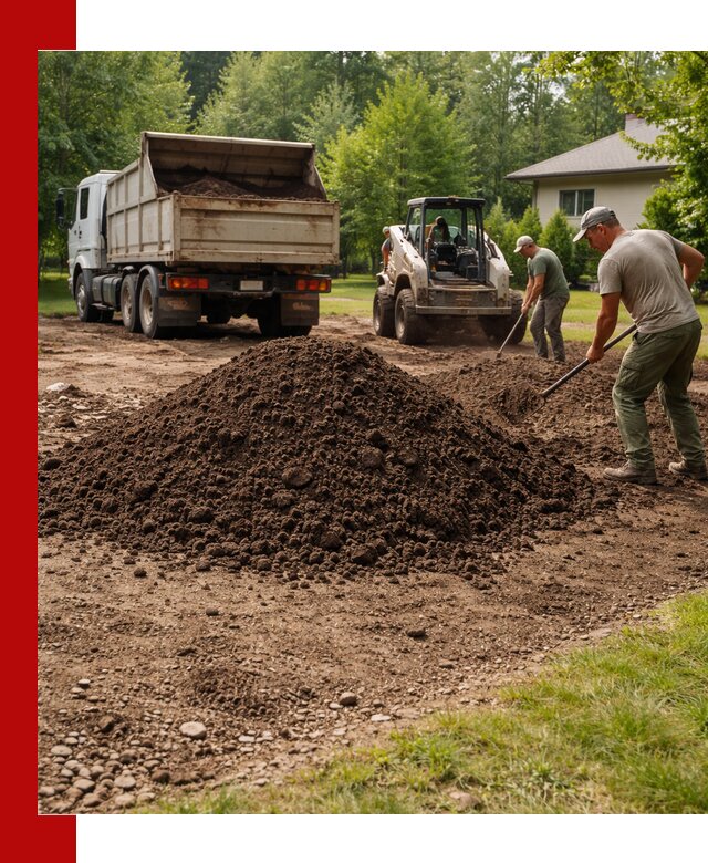 Доставка и укладка грунта для газона в клине