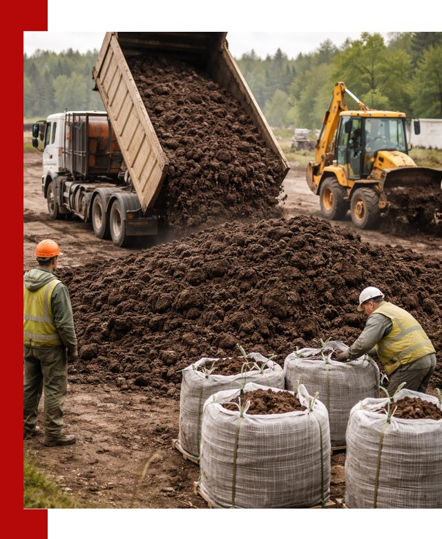 Доставка нейтрального торфа в клине оптом и в розницу