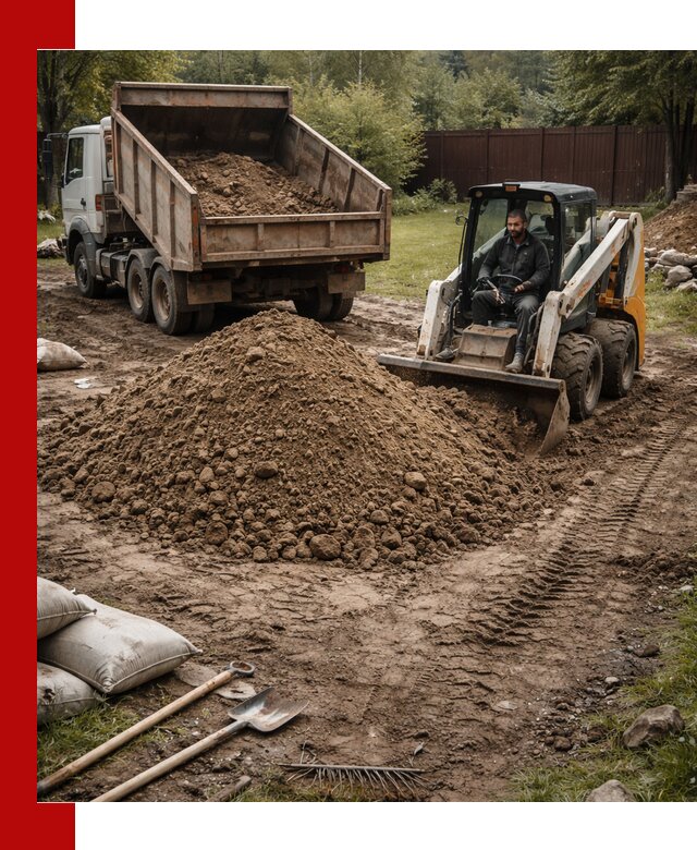 Суглинок для планировки участков в клине с доставкой и выгрузкой