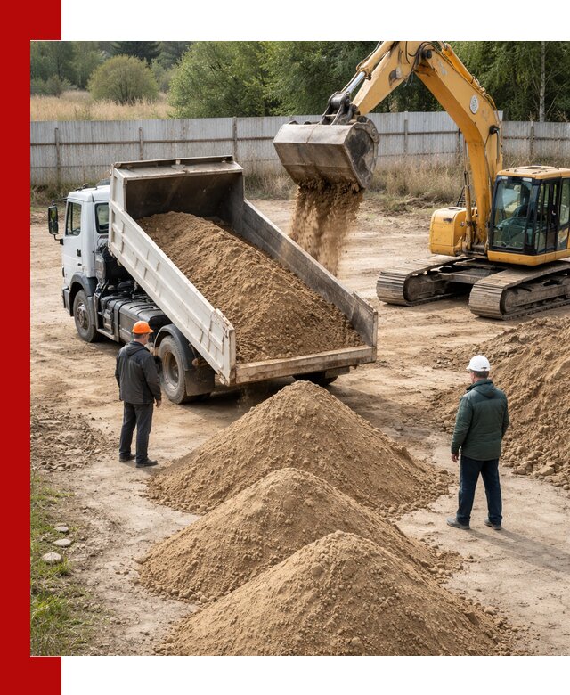 Доставка супеси вагонными и автопартиями в клине
