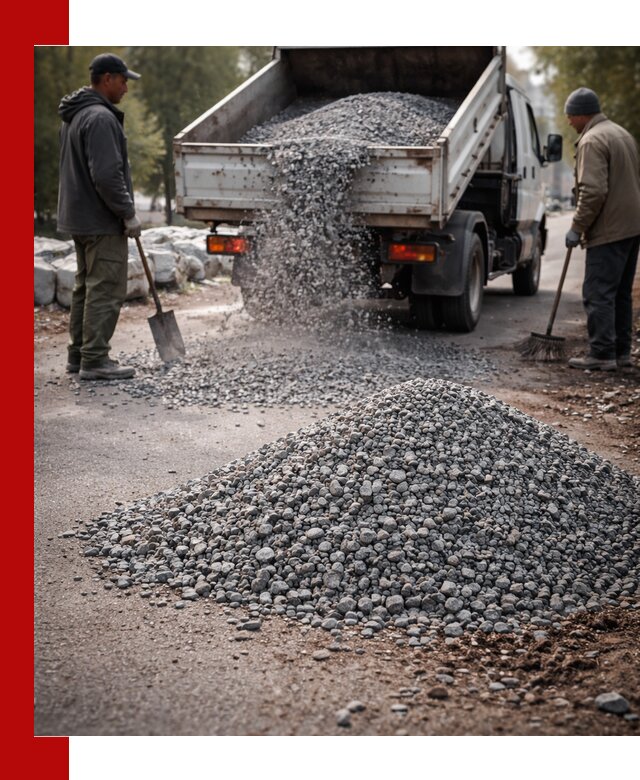 Гранитная крошка для посыпки дорог и тротуаров в клине