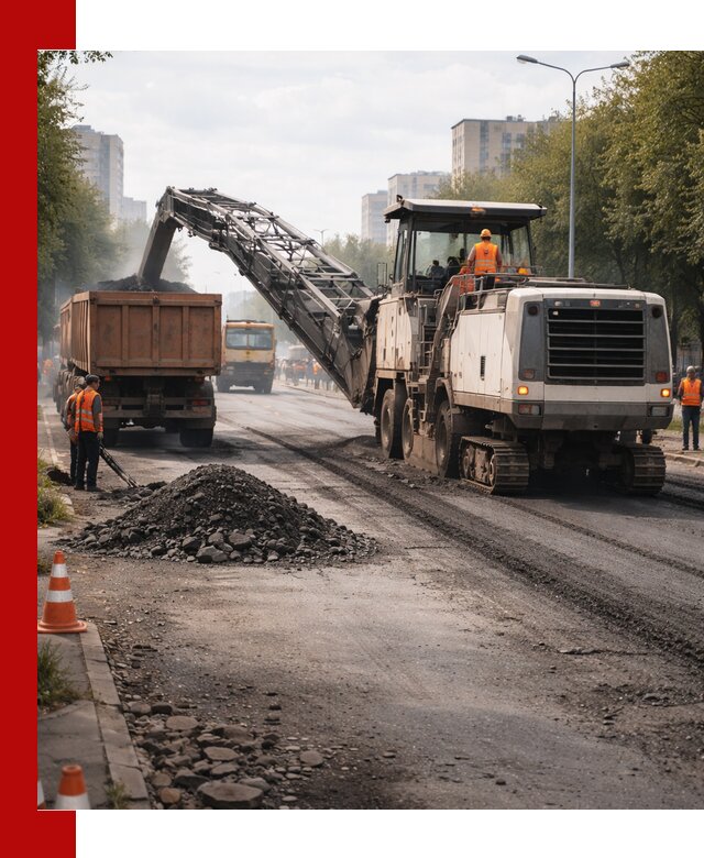 Фрезерованный асфальт в клине — удаление и вывоз старого покрытия