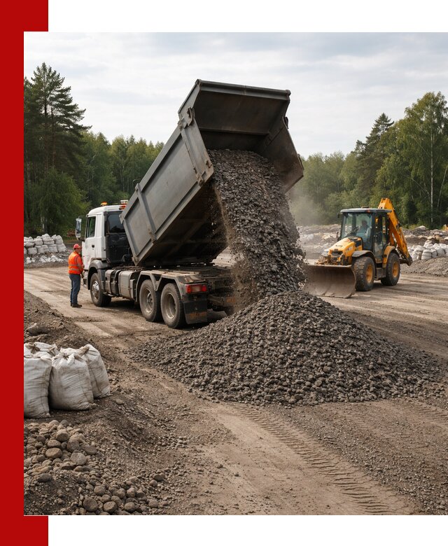 Доставка дробленого асфальта в клине для дорожных работ