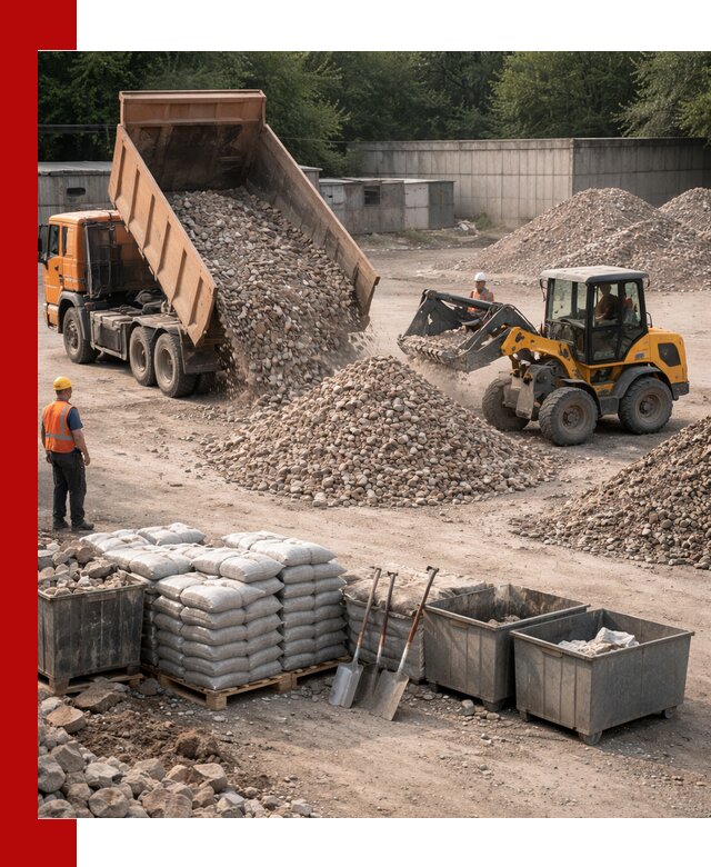 Вторичные материалы для отсыпки в клине — поставка и доставка