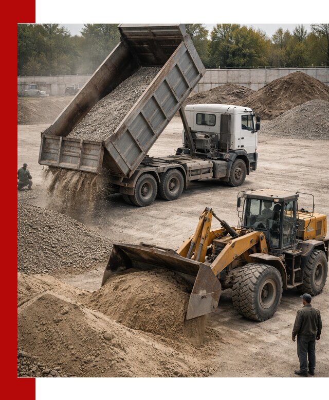 Перевозка сыпучих грузов самосвалами и бортовыми в клине