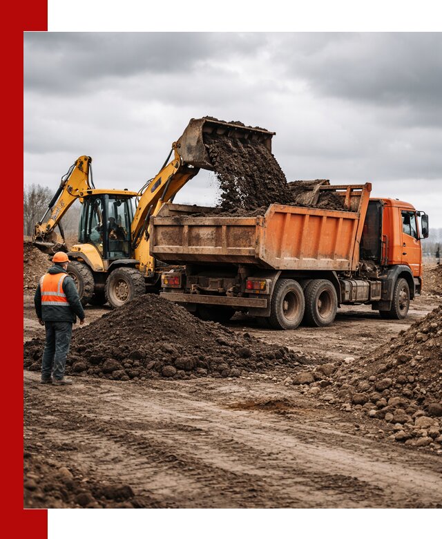 Вывоз грунта и строительного мусора в клине грузовыми самосвалами