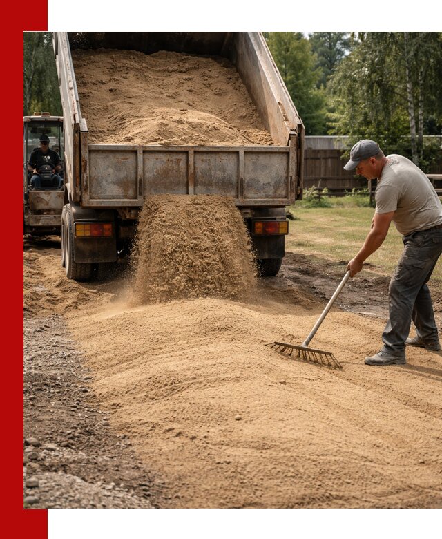 Отсыпка участка песком в клине быстро и качественно