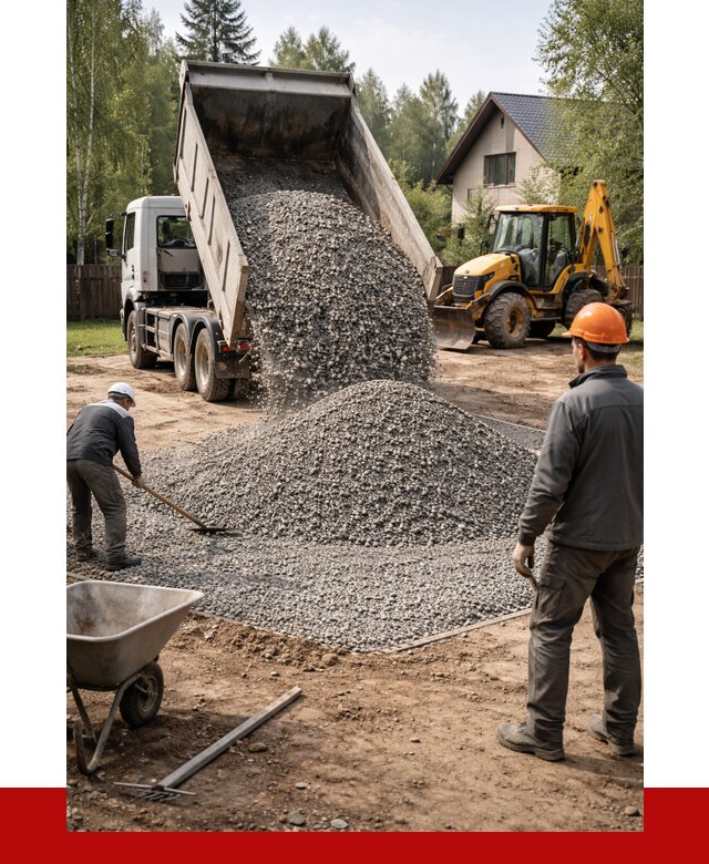 Отсыпка участка щебнем в клине от 6659 р. ПРОНЕРУДКли